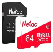 Карта памяти microSDXC 64GB Netac NT02P500ECO-064G-R P500 Eco + adapter  в Энгельсе