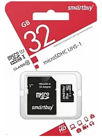 Карта памяти micro SDHC 32Gb Class 10 Smart Buy (+адаптер SD)  в Энгельсе