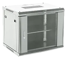 Настенный телекоммуникационный шкаф 19" 6U 550×400мм, дверь стекло, с задней стенкой, разборный, серый (RAL 7035) REXANT  в Энгельсе