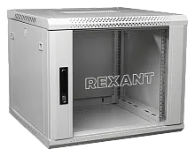 Настенный телекоммуникационный шкаф 19" 6U 600×600мм, дверь стекло, с задней стенкой, разборный, серый (RAL 7035) REXANT  в Энгельсе