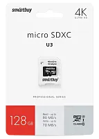 Карта памяти Smart Buy MicroSD 128GB Сlass 10 Pro UHS-I U3 (70/90 Mb/s) (с адаптером SD)  в Энгельсе