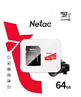 Карта памяти micro SD 64Gb P500 Eco Class 10 UHS-I Netac (+SD адаптер)  в Энгельсе