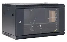 Настенный телекоммуникационный шкаф 19" 6U 600×450мм, дверь стекло, с задней стенкой, разборный, черный (RAL 9005) REXANT  в Энгельсе