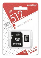 Карта памяти micro SDXC 512Gb Class 10 UHS-I Smart Buy (+адаптер SD)  в Энгельсе